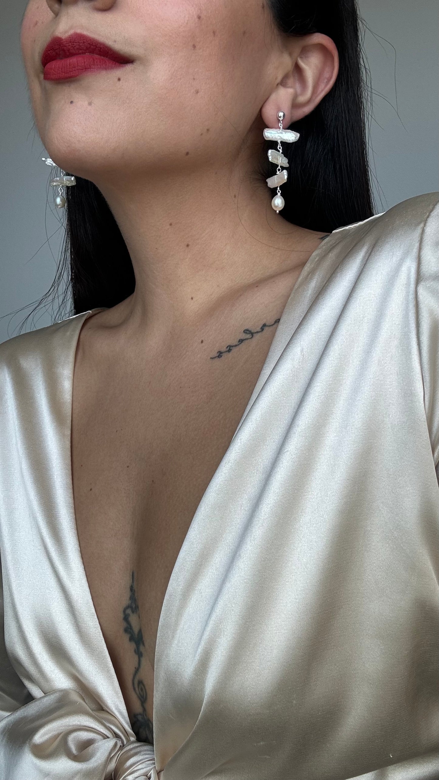 Chandelier pearl earrings