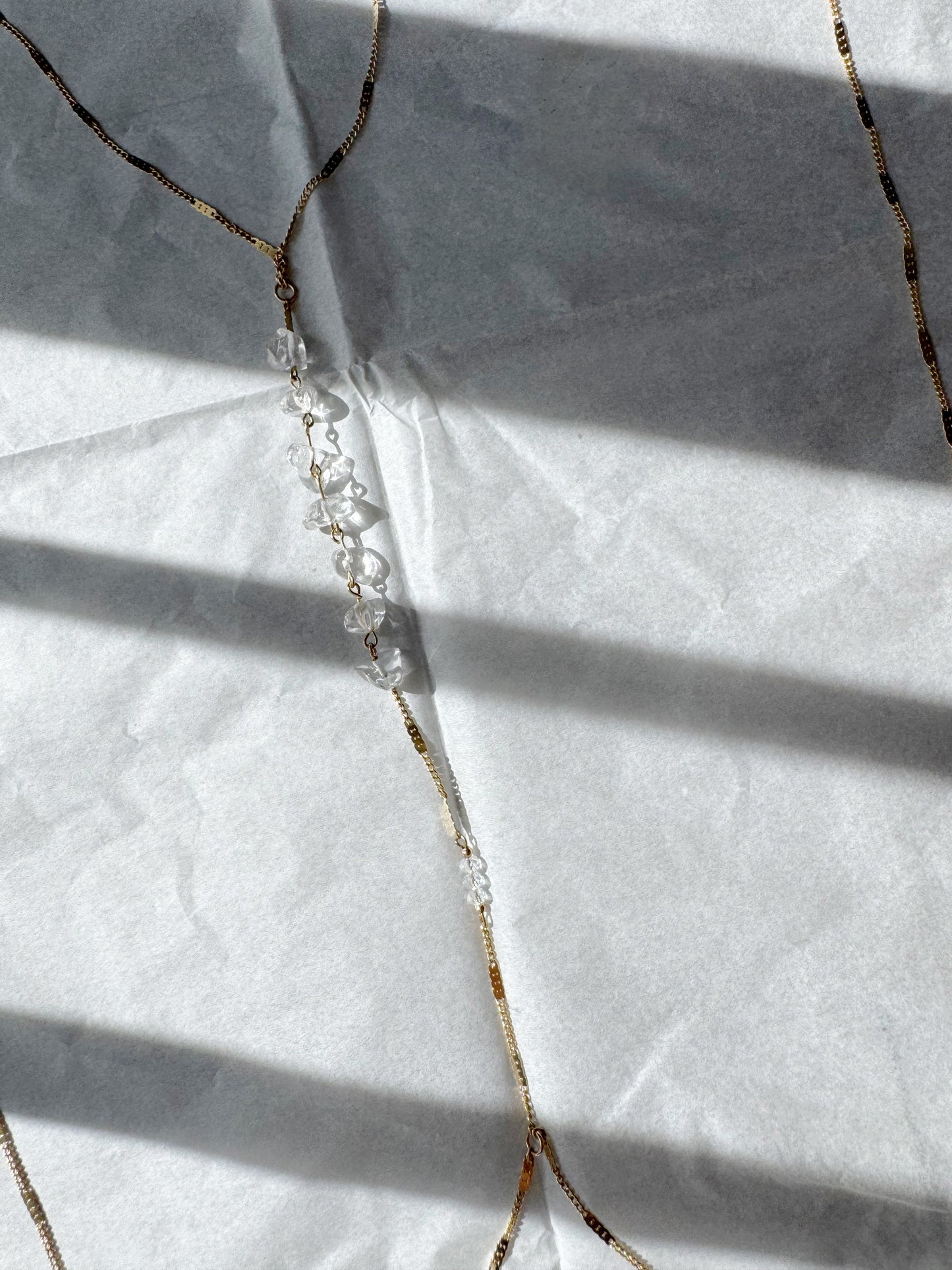 Body chain with raw crystals