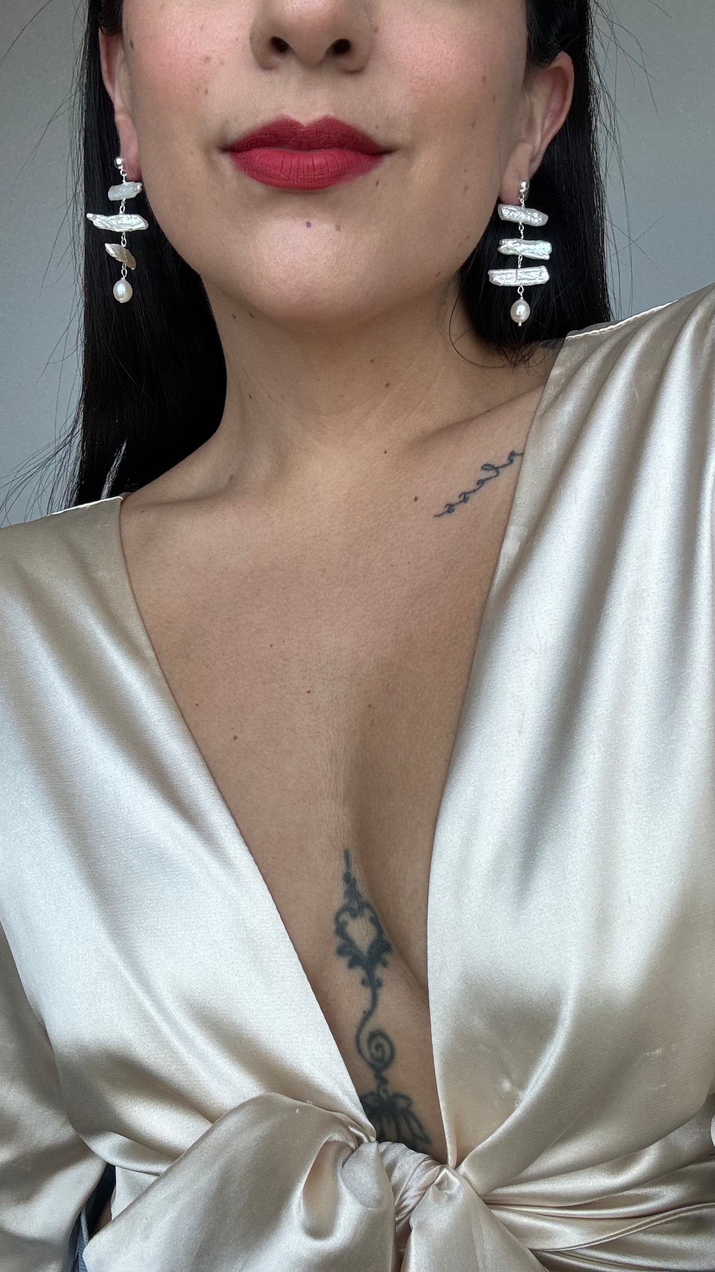 Chandelier pearl earrings