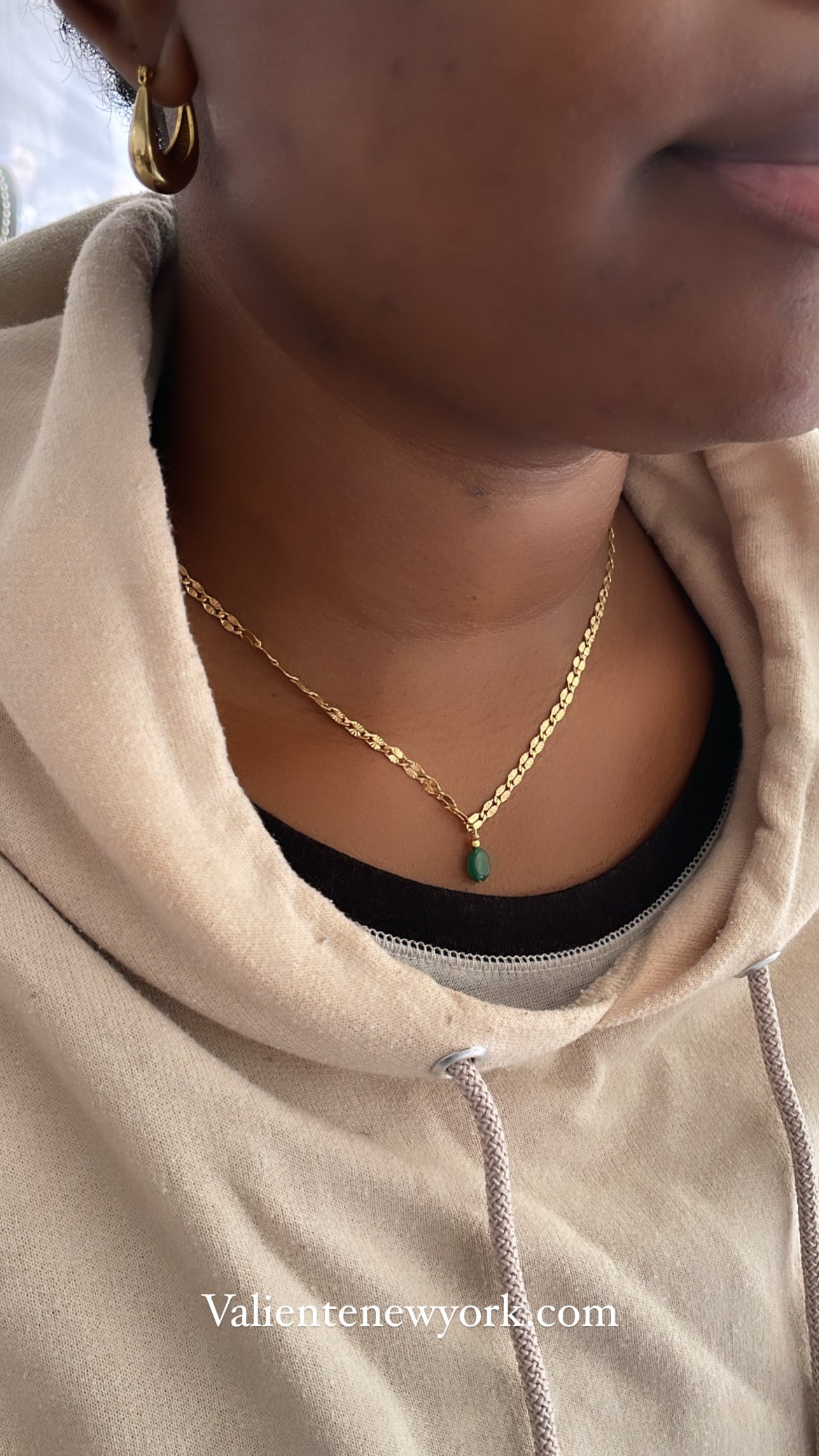 Vintage Round Onyx Necklace