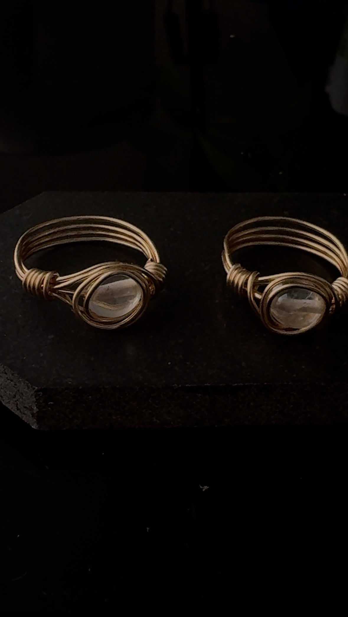 Clear quartz ring