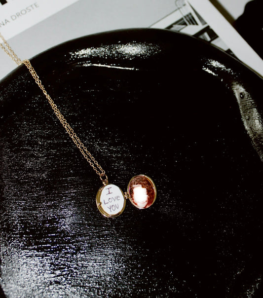 Hidden heart necklace - locket necklace