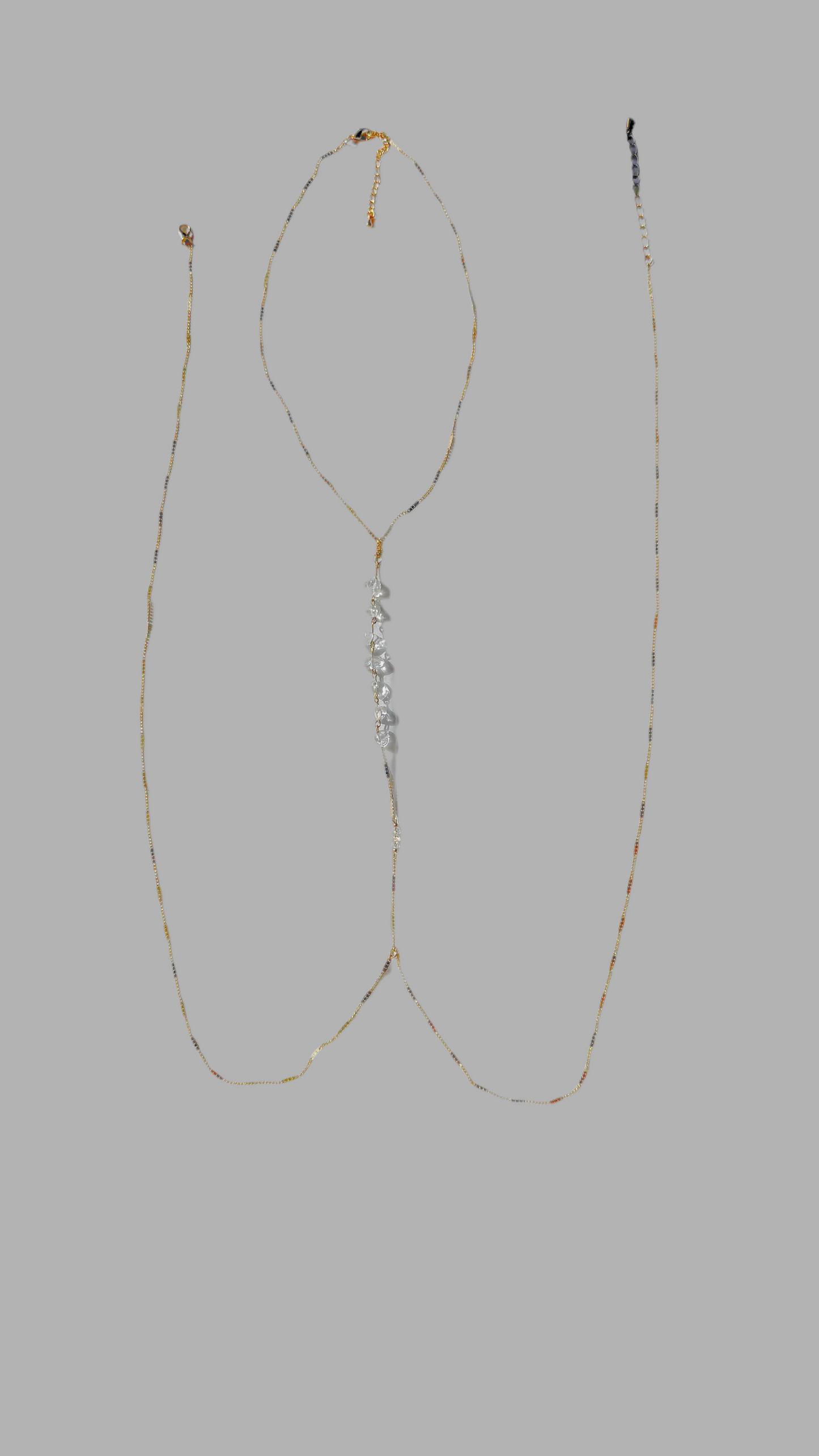 Body chain with raw crystals