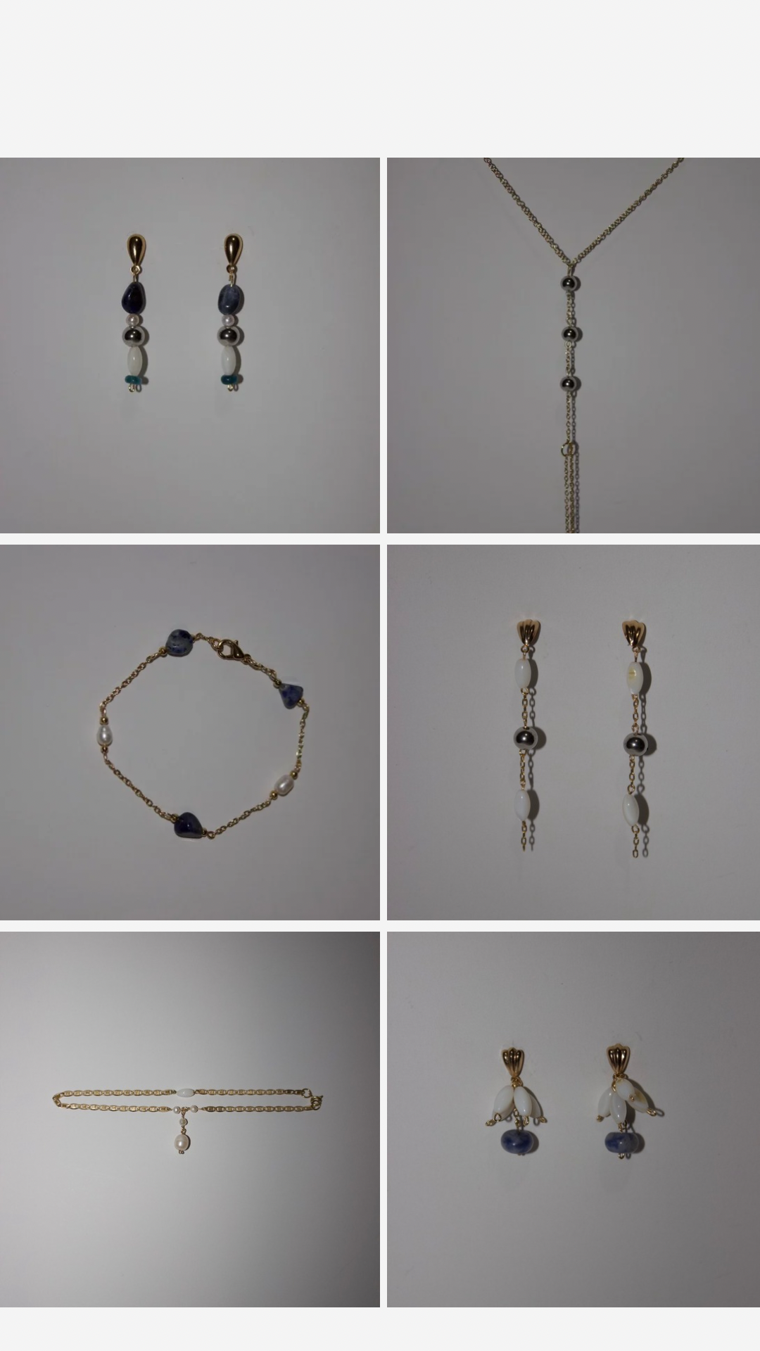 Stone & silk pearl earrings