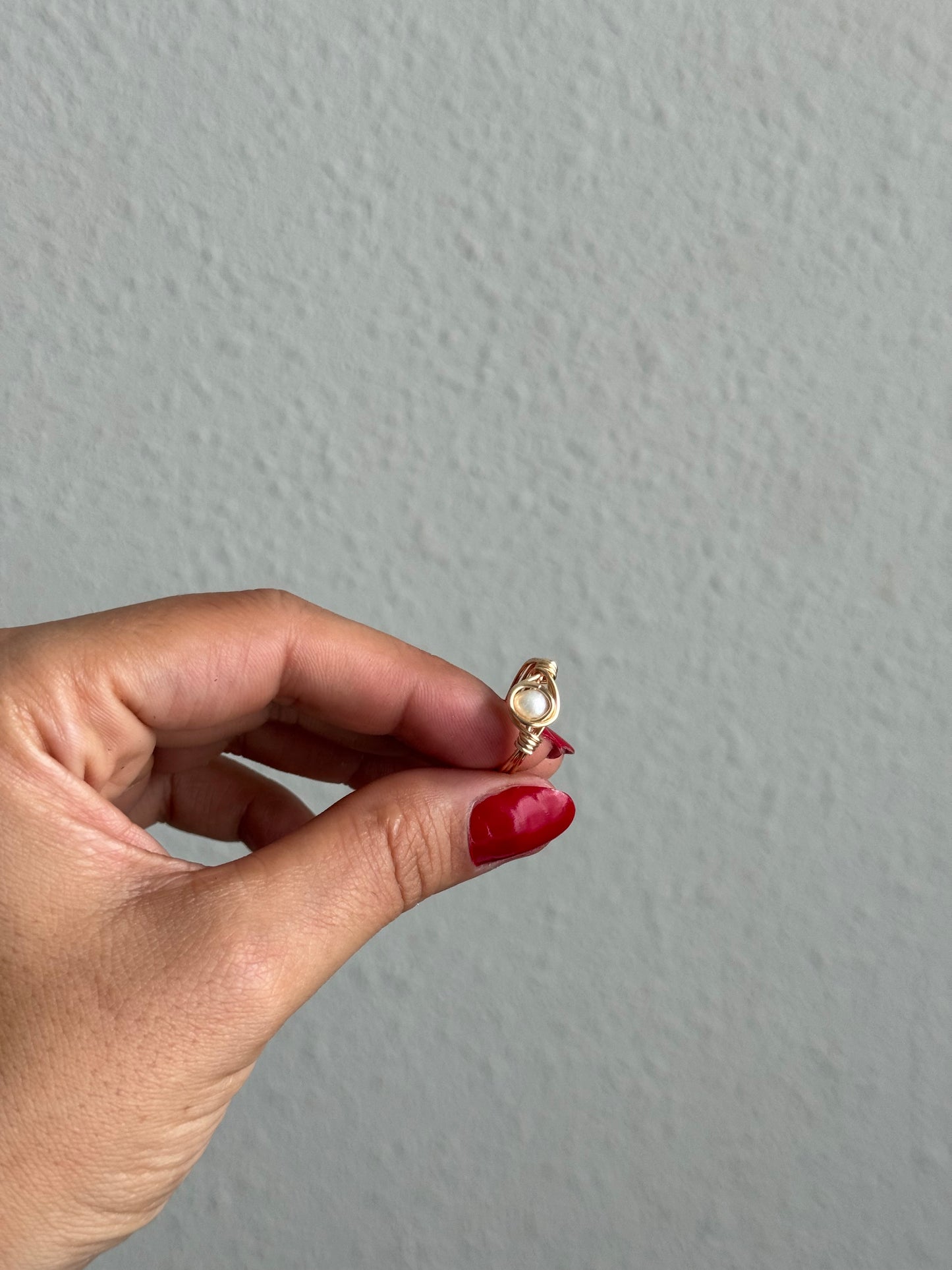 Genuine pearl ring