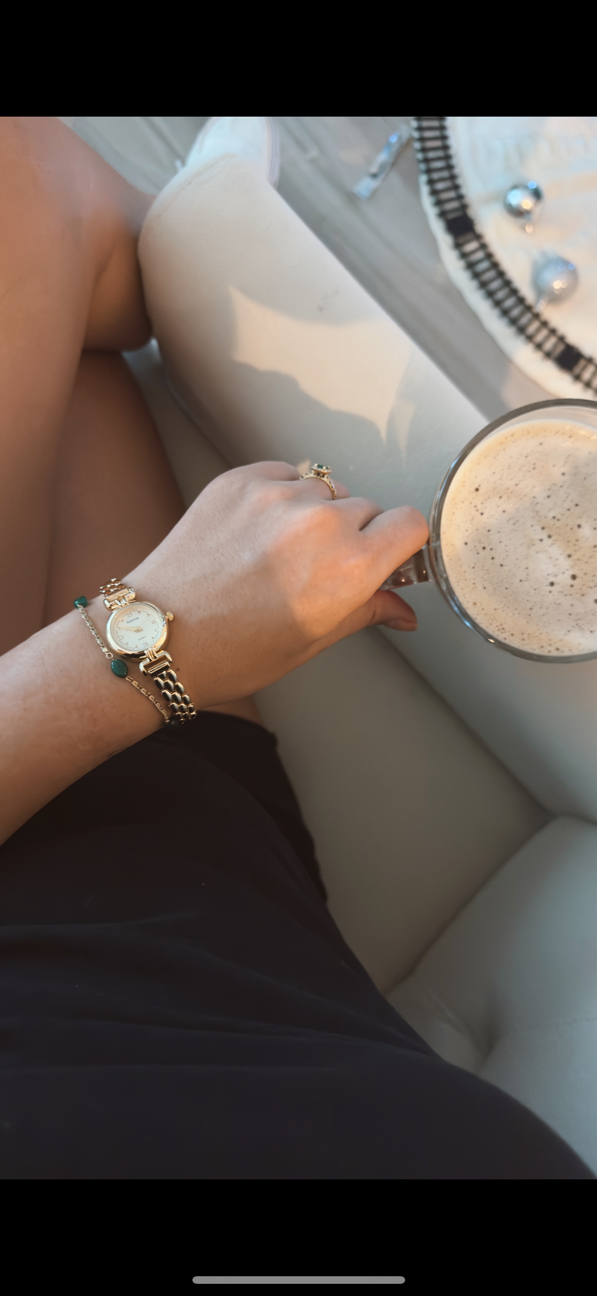 Gold round vintage watch