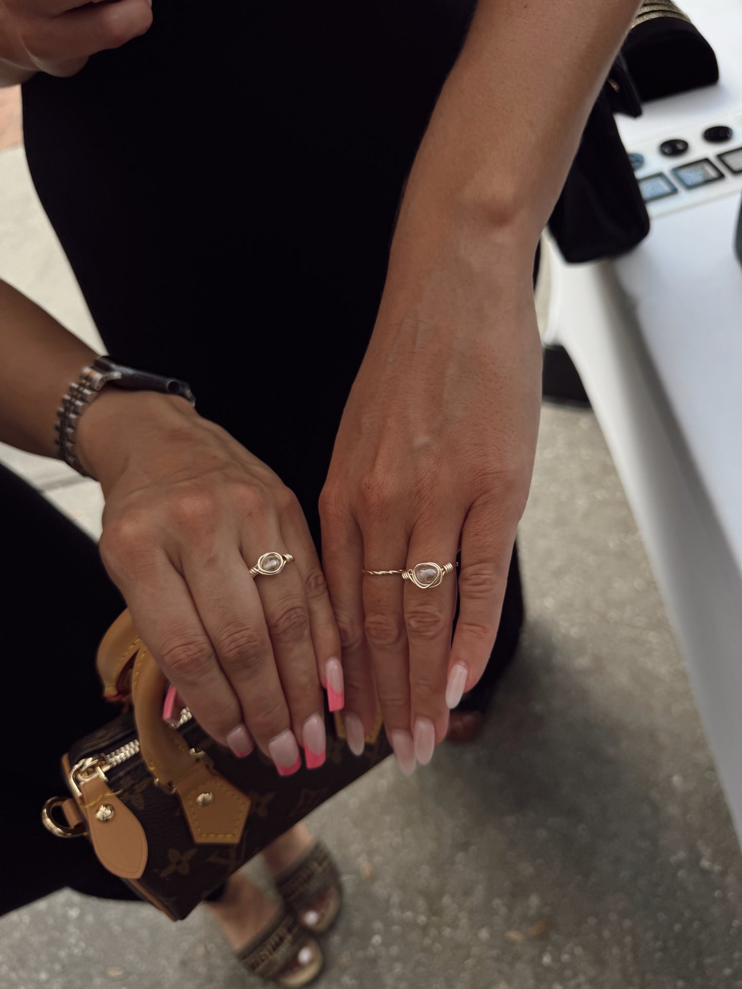 Clear quartz ring