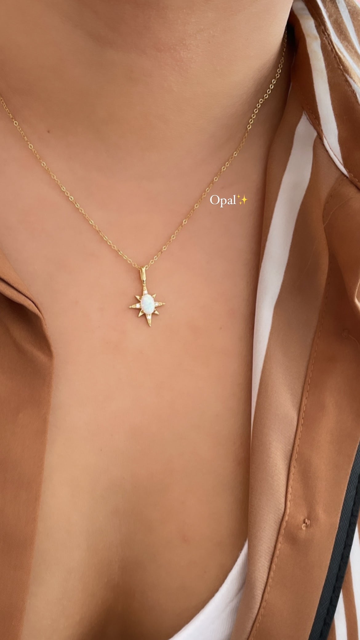 Opal star necklace