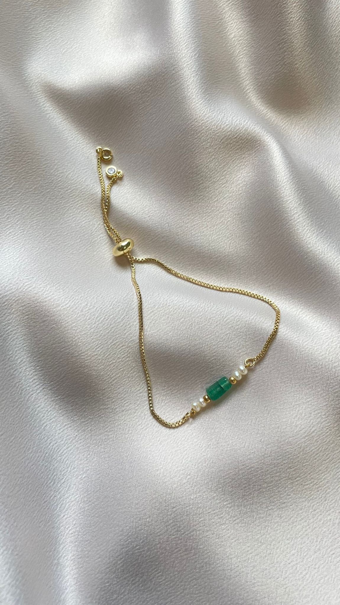 Green Onyx Bracelet (gold/silver)
