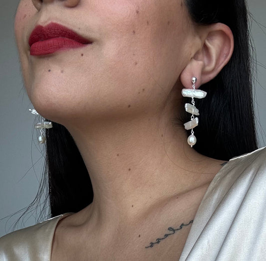Chandelier pearl earrings