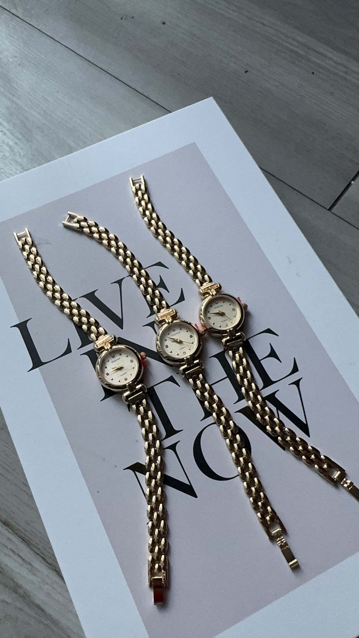 Gold round vintage watch