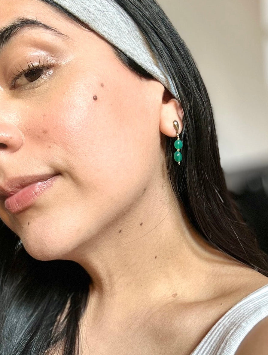 Charlotte green onyx earrings