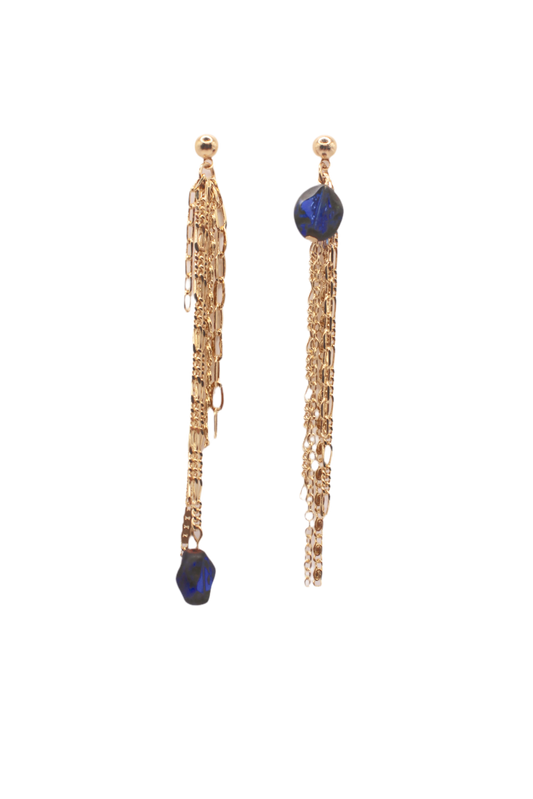 Golden blue earrings