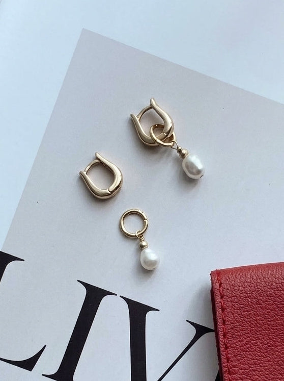 The detachable earrings -Genuine pearls