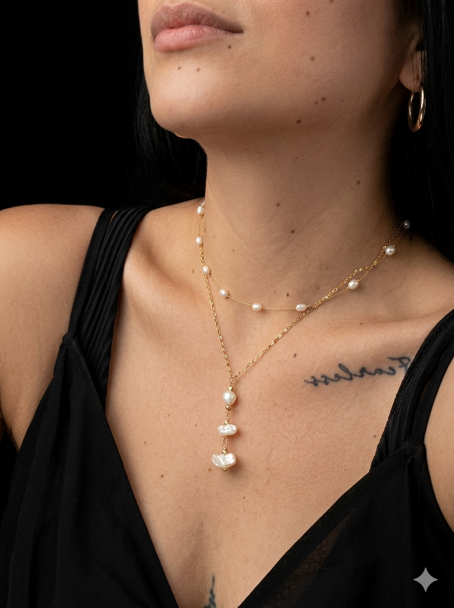 Peace pearl necklace