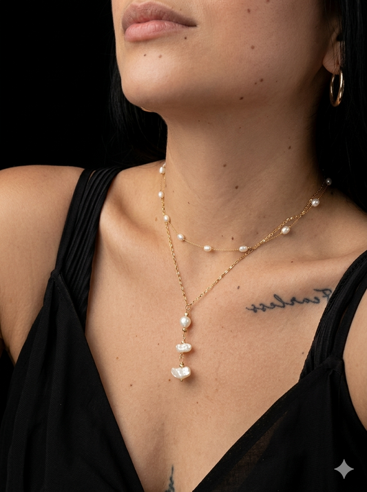 Peace pearl necklace