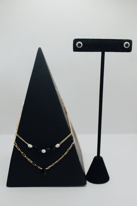 Black onyx simple necklace