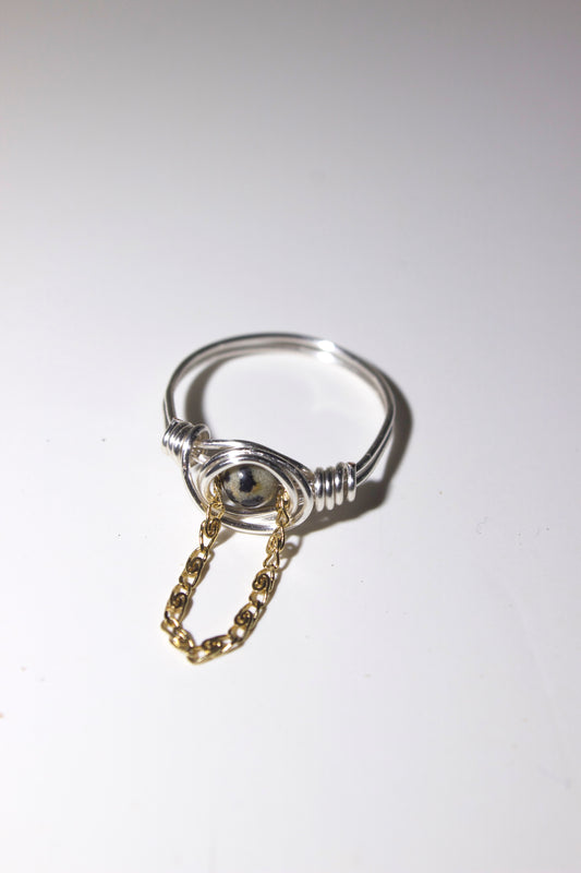 Dalmatian Jasper ring