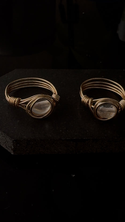 Clear quartz ring