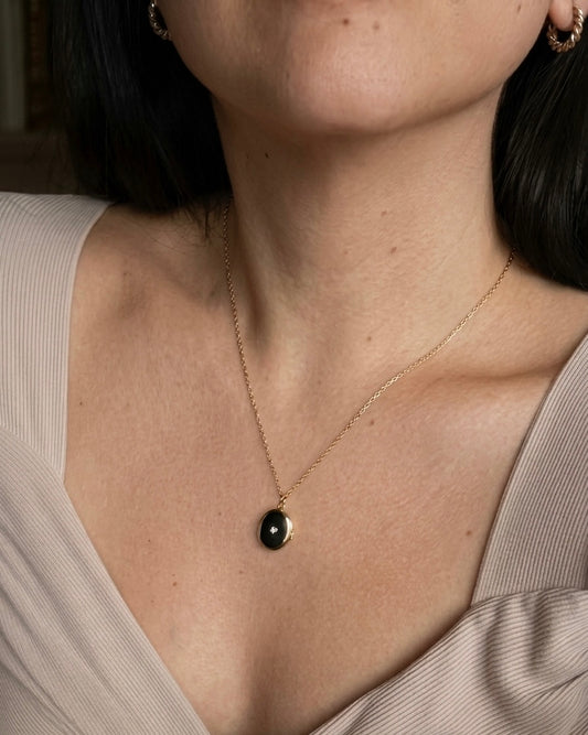 Hidden heart necklace - locket necklace