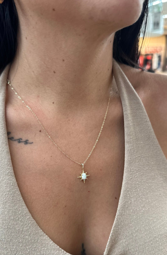 Opal star necklace