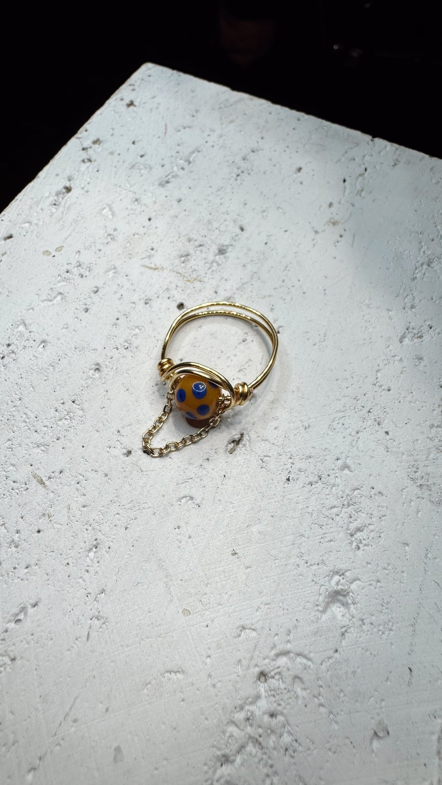 Orange ladybug ring