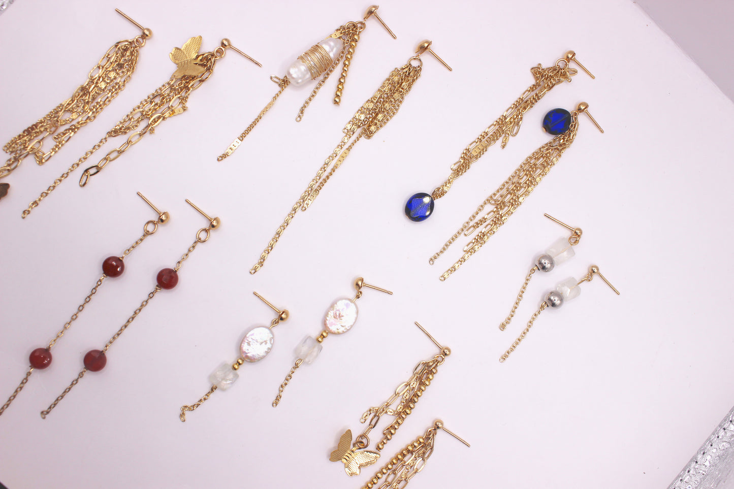 Golden blue earrings