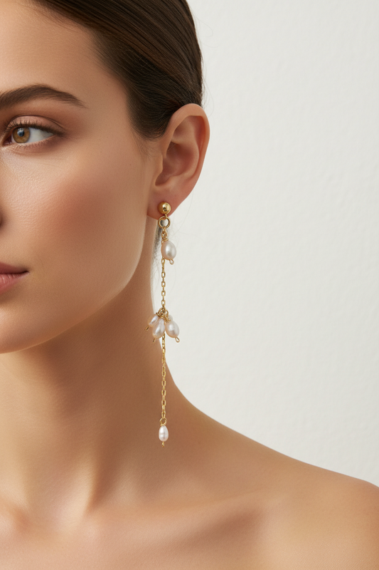 Main en perle earrings