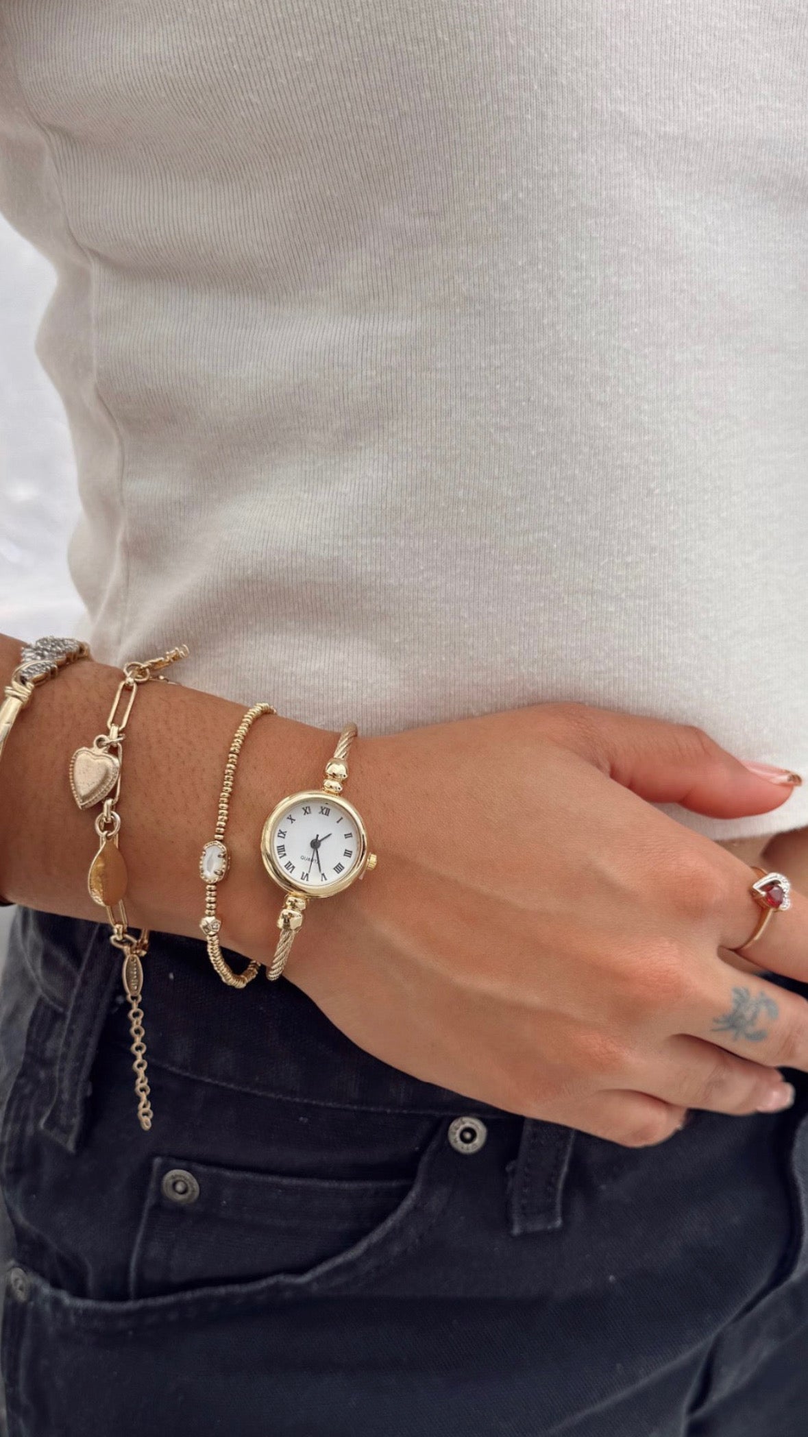 Dangle vintage watch Gold/ silver