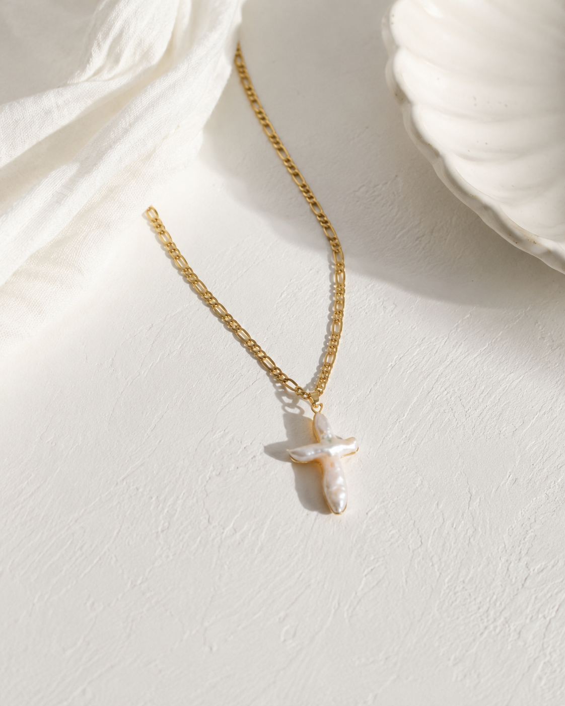 Pearl cross necklace