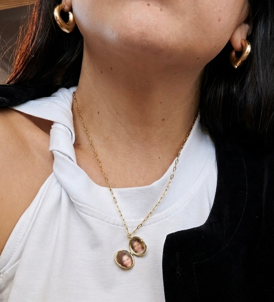 Hidden heart necklace - locket necklace
