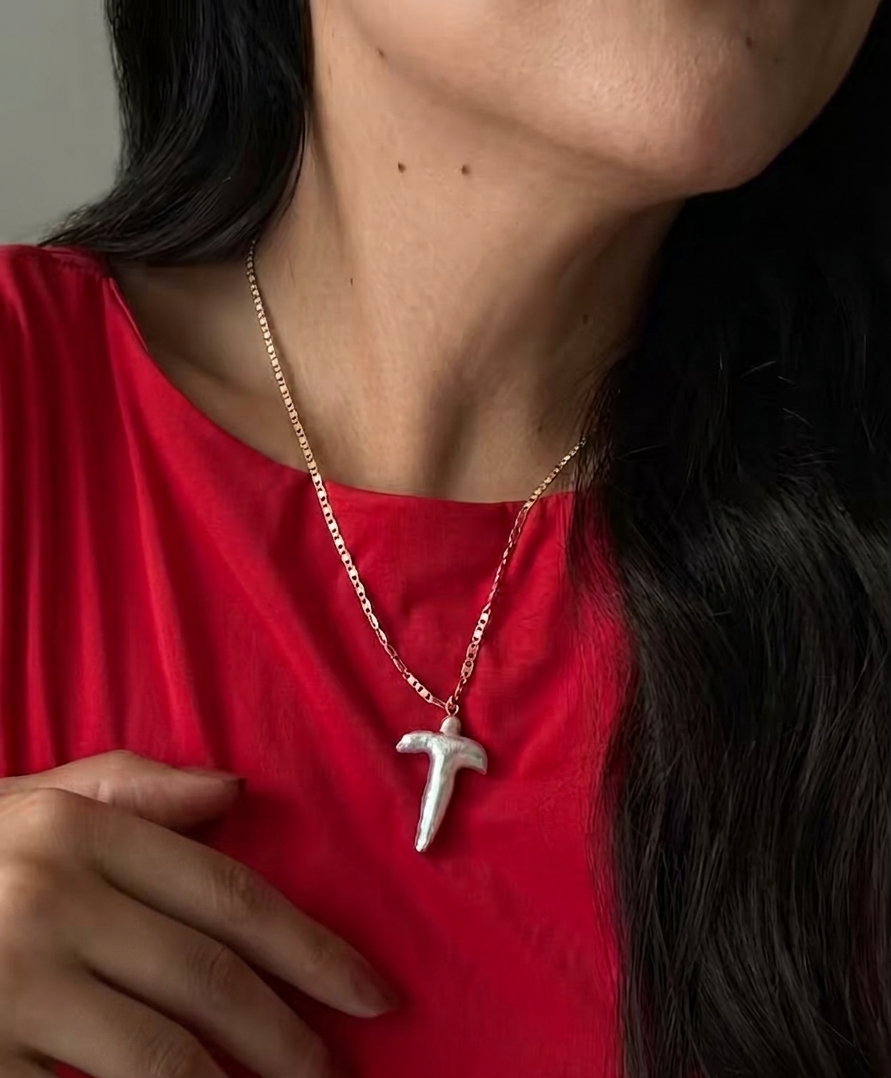 Pearl cross necklace