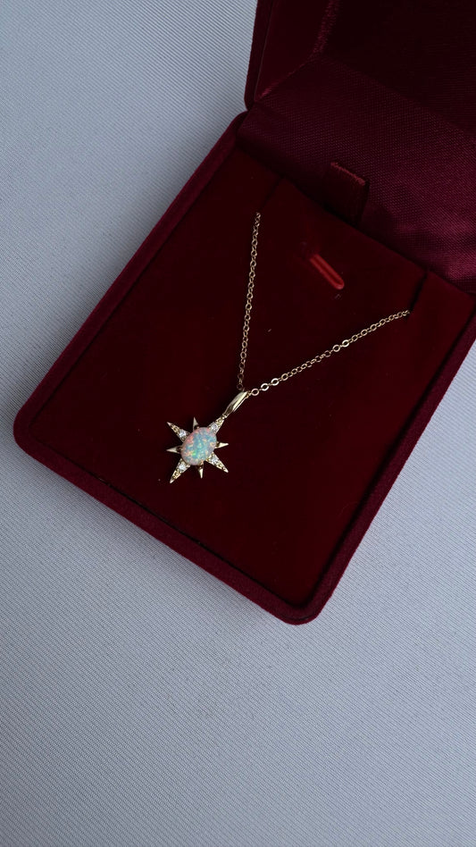 Opal star necklace