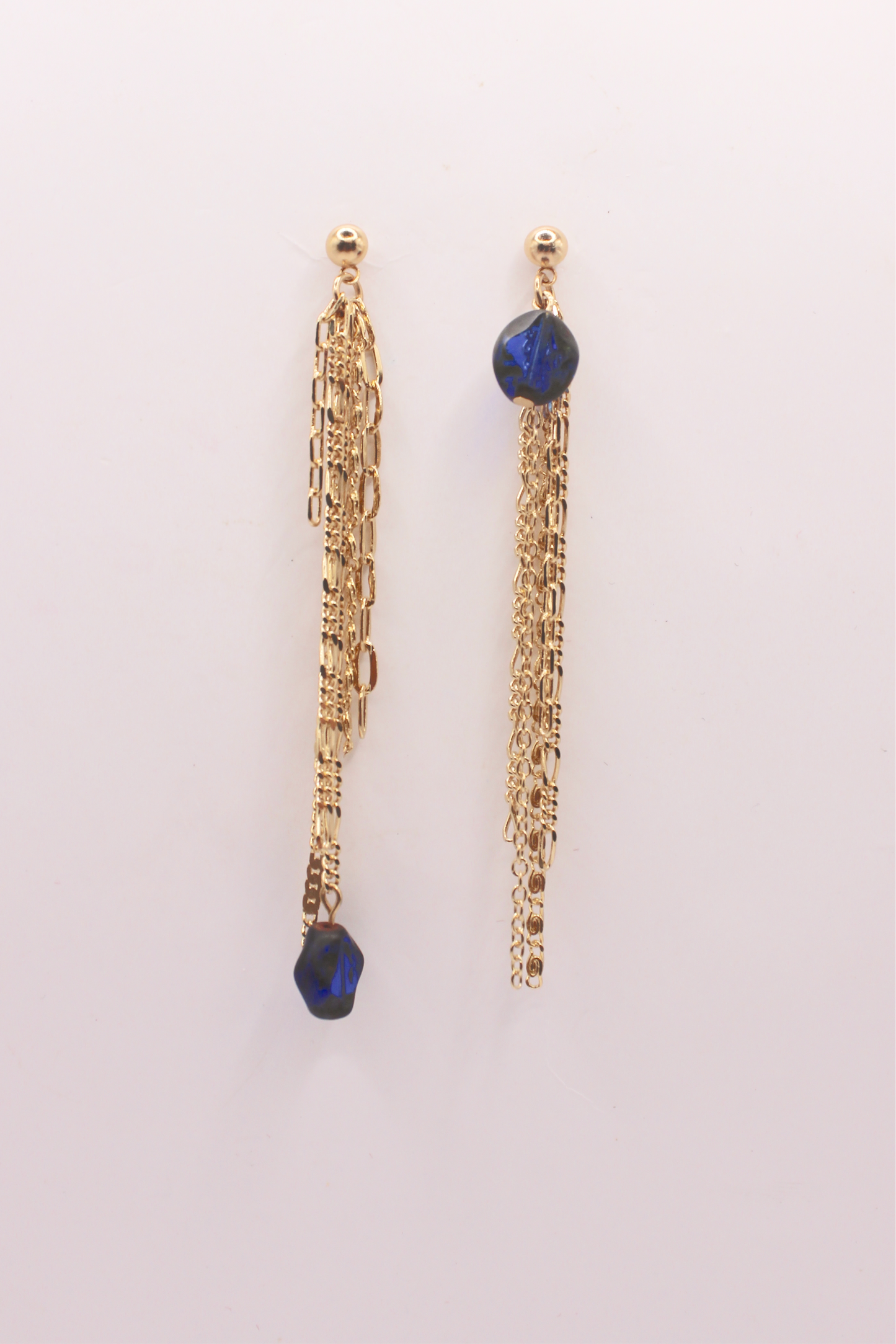 Golden blue earrings