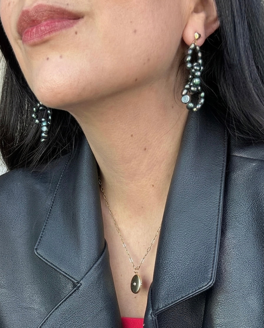 Woven love earrings