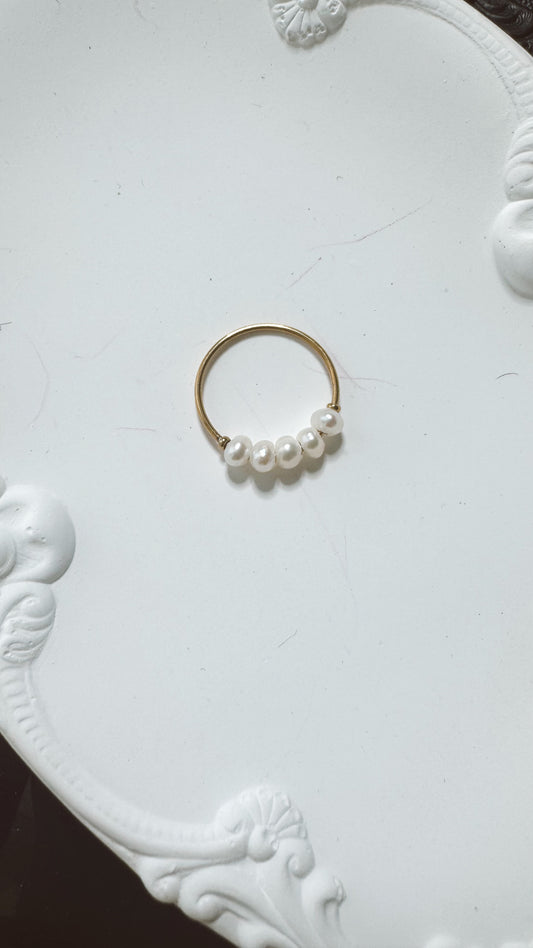 Dainty pearl ring