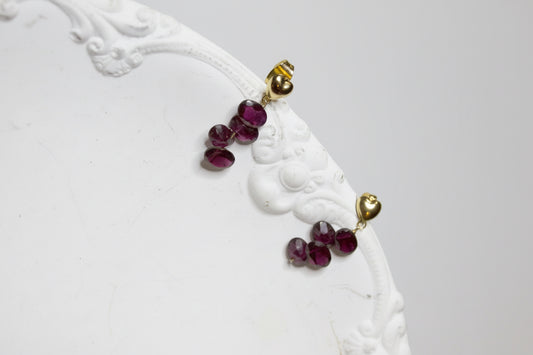 Garnet love earrings