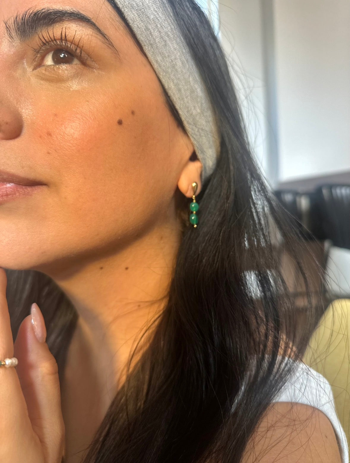 Charlotte green onyx earrings