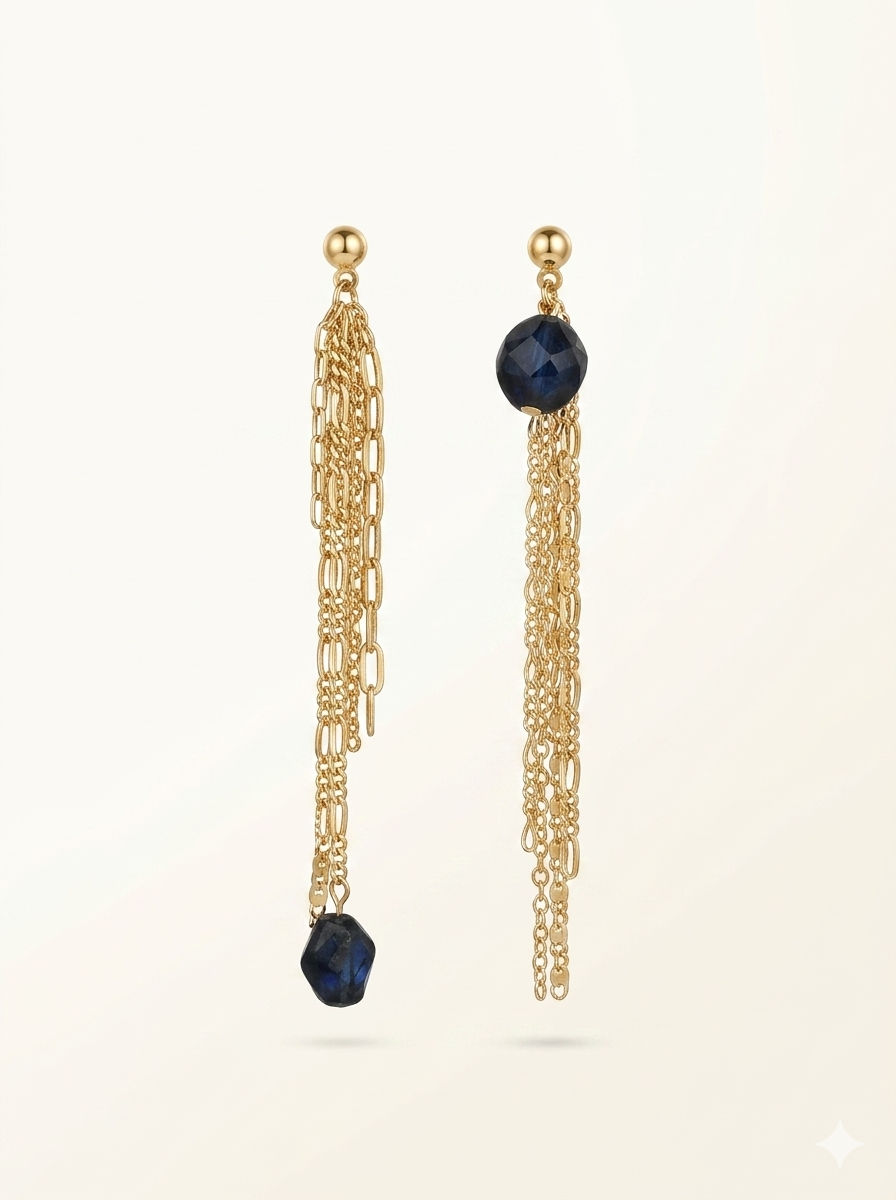 Golden blue earrings