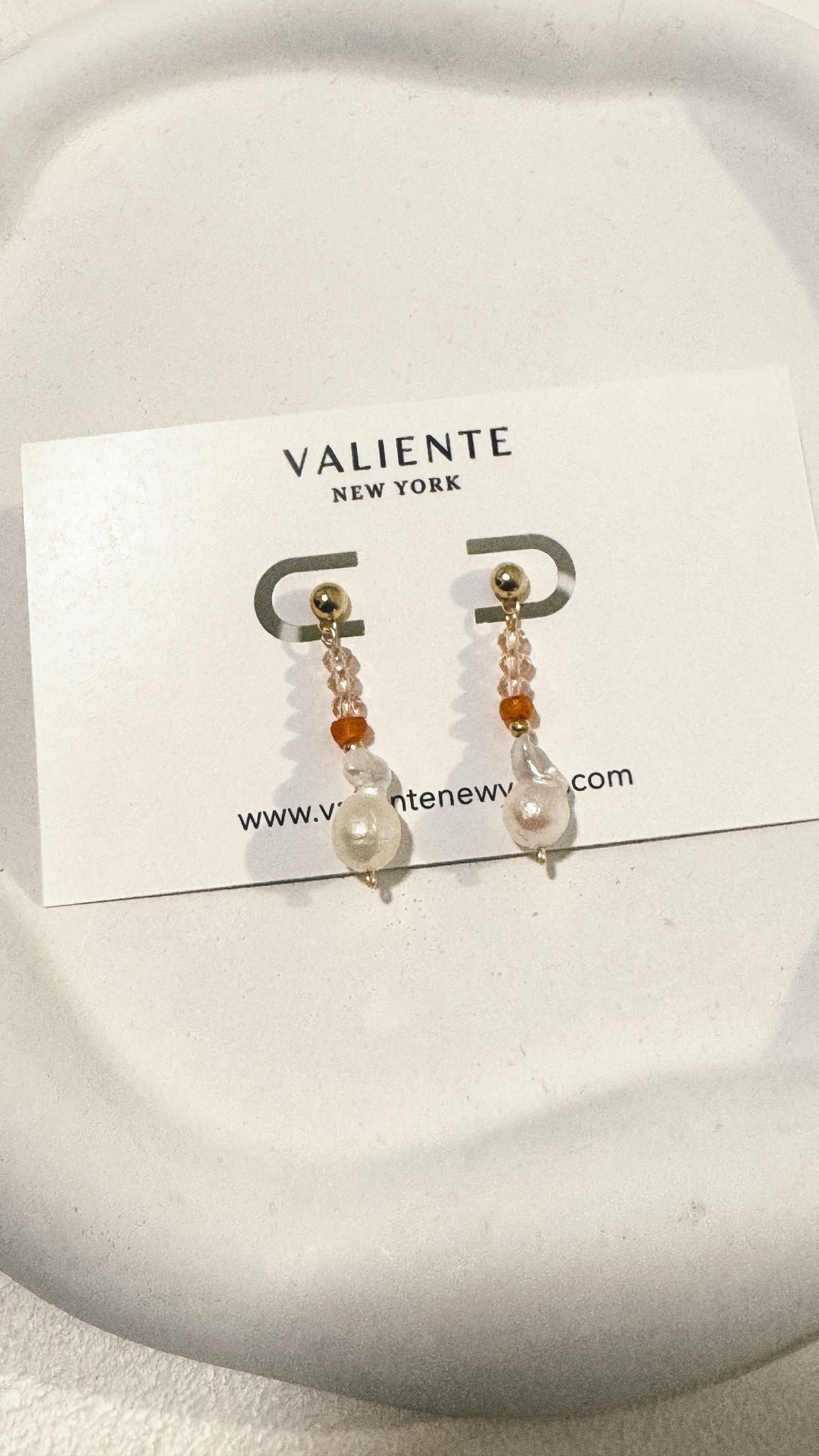 Peach blush earrings