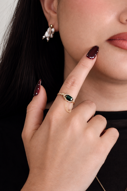 Mom crystal ring