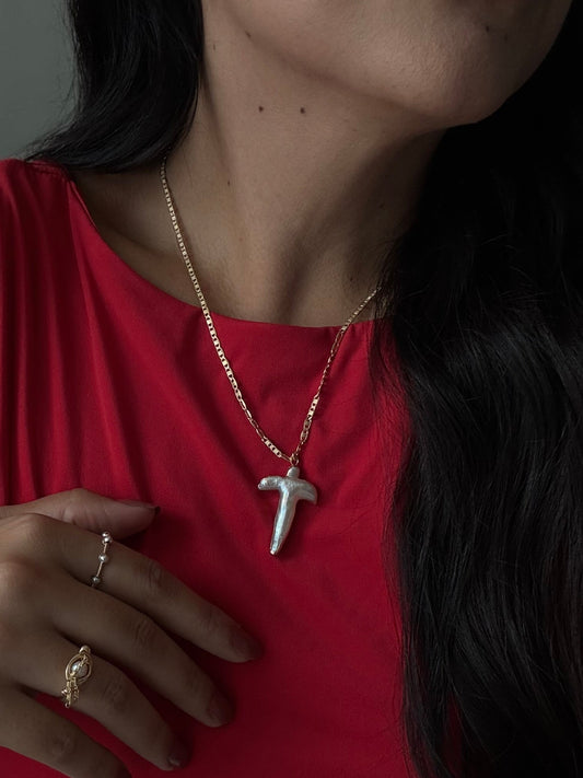 Pearl cross necklace