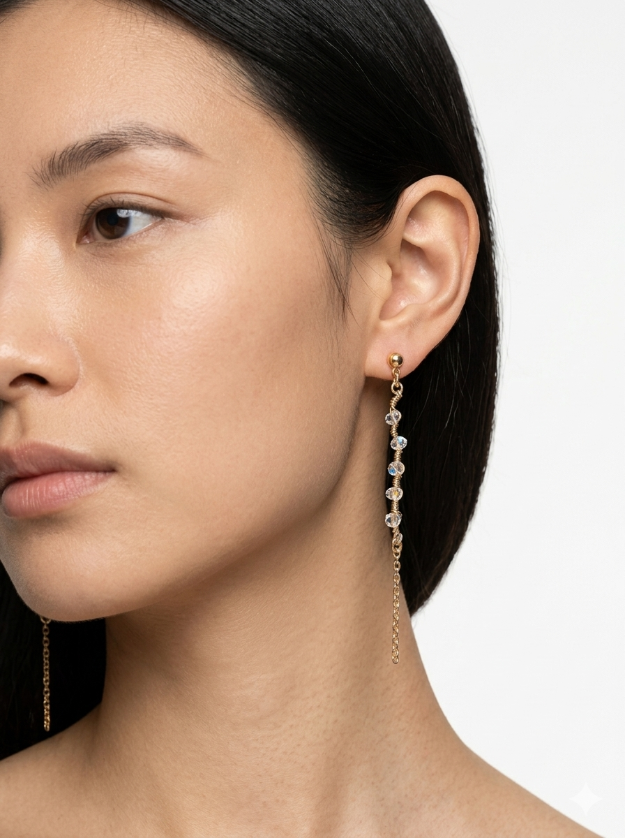 Hand made Snowball earrings