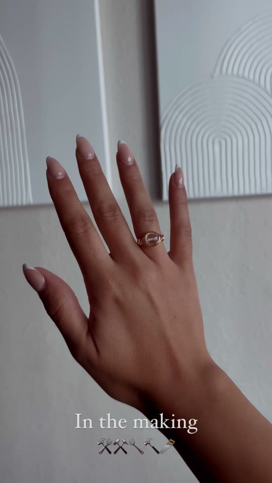 Clear quartz ring